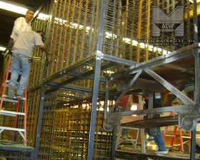 Custom Design and Architecture - Waterjet cut steel rods framework for Aliante Hotel and Casino - Water Jet Cut by MILCO Waterjet Custom Design and Architecture - Waterjet cut steel rods framework for Aliante Hotel and Casino - Installation