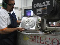 Water jet cutting Custom Signage for Starbucks Coffee from .250 thick Aluminum -Water Jet Cut by MILCO Waterjet